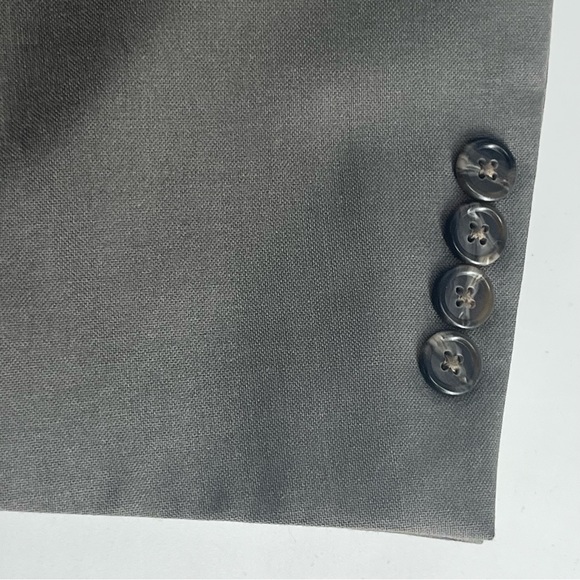 Burberry Blazer Mens Large Grey Button Up Formal Pure Wool Wedding Suit Tuxedo - Picture 5 of 14